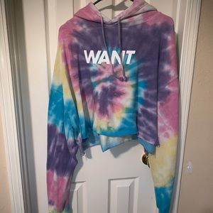 3OH!3 Want crop hoodie